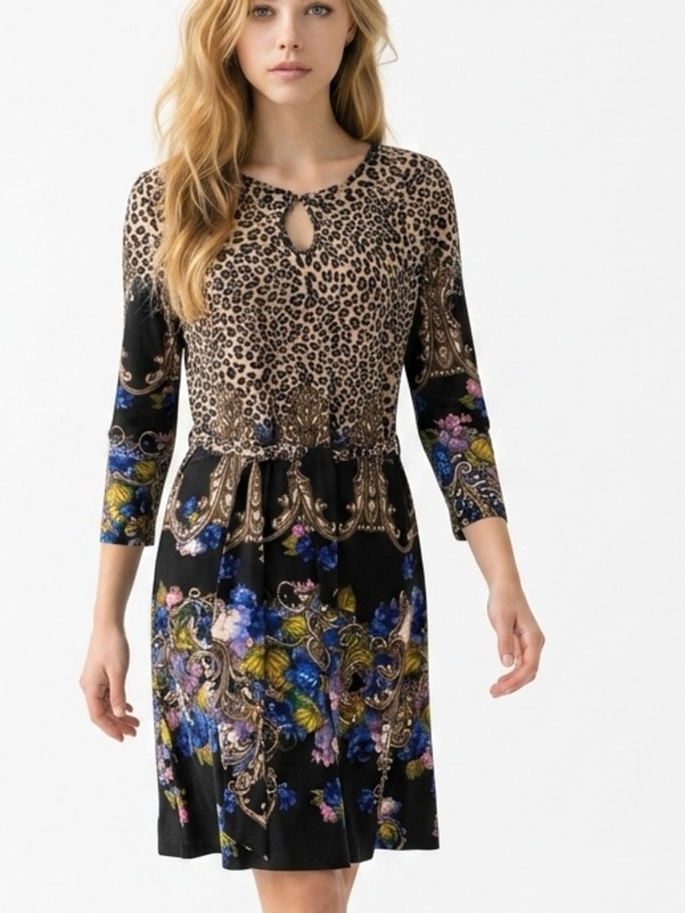 Cheetah and floral animal print dress tunic dress new with‎ tags